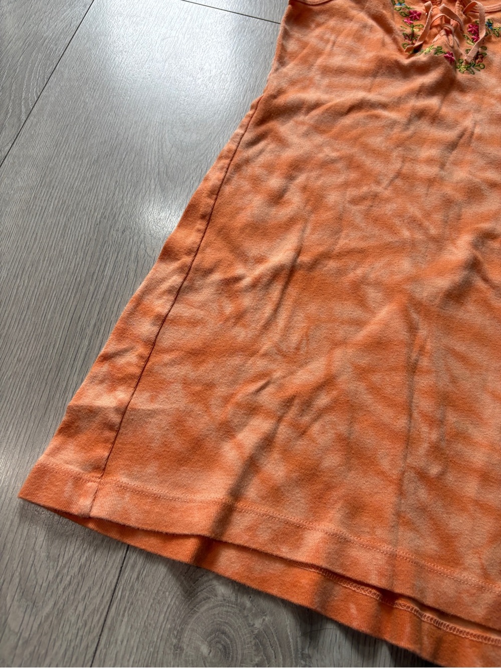 Old Navy Orange Tie-Dye Tank Dress with Embroidered Neckline - Picture 3 of 4